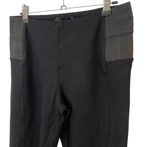 Frank Lyman Stretch Trouser Pants Womens M Black Elastic Waist Skinny Ankle EUC